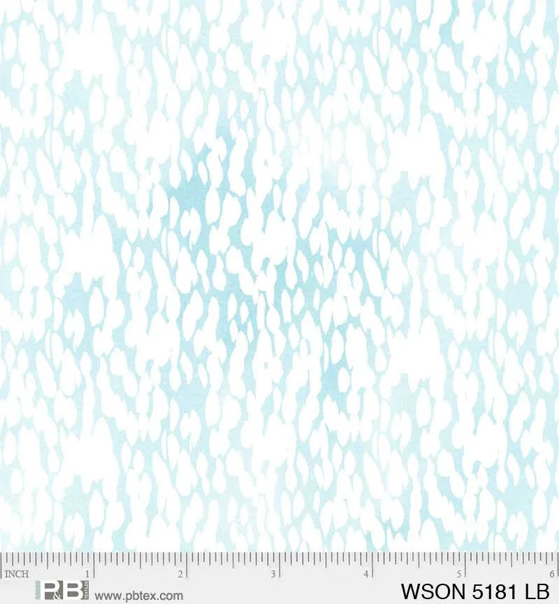 Whisper Song quilting fabric 05181 LB in white and aqua palette