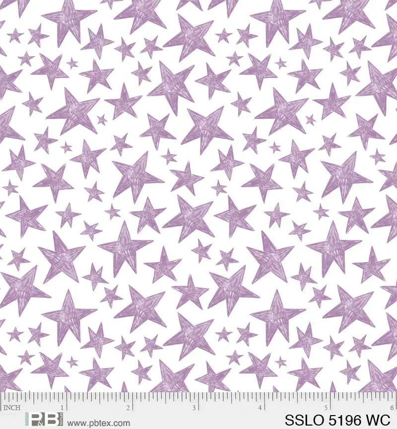 Sleepy Sloth quilting fabric 05196 WC in white and pink palette with ivory accents
