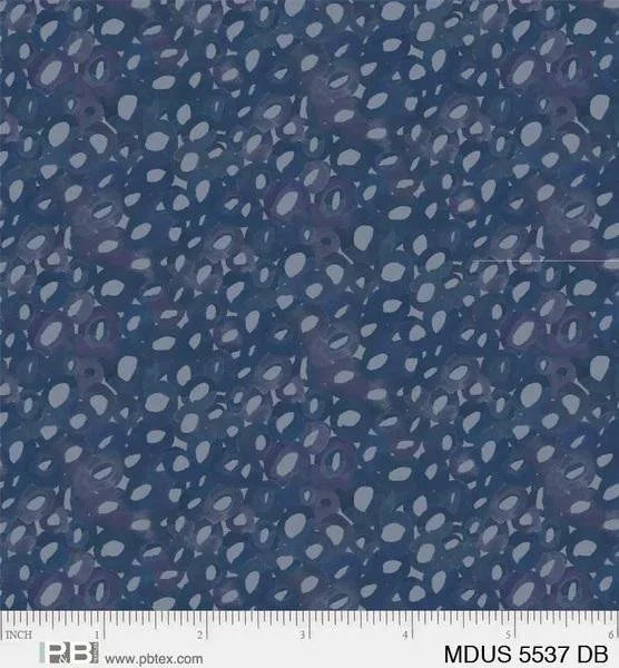 Meadow At Dusk quilting fabric 05537 DB in navy and blue palette