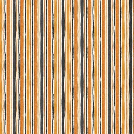 Hocus Pocus quilting fabric 05832 MU in gold and tan palette with gray and orange accents