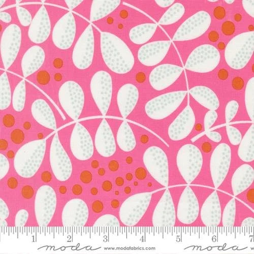 Balisong quilting fabric 11663 14 in pink and white palette with red and ivory accents