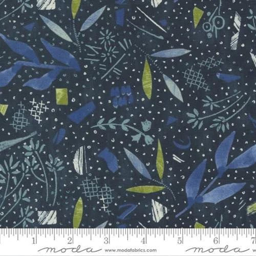 Collage quilting fabric 16950 16 in navy and blue palette