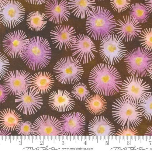 Blooming Lovely quilting fabric 16972 15 in pink and rust palette with red and burgundy accents