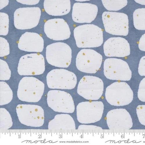 Flirtation quilting fabric 1833 12M in blue and ivory palette with white accents