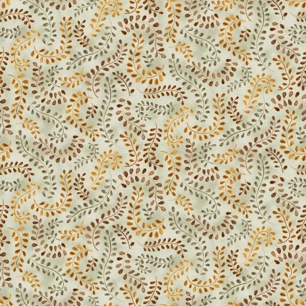 Hello Pumpkin quilting fabric 1890 66 in gold and cream palette with tan accents