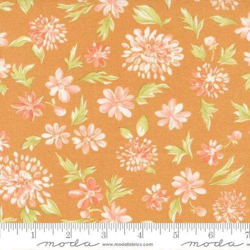 Cinnamon And Cream quilting fabric 20451 14 in gold and peach palette with orange and yellow accents