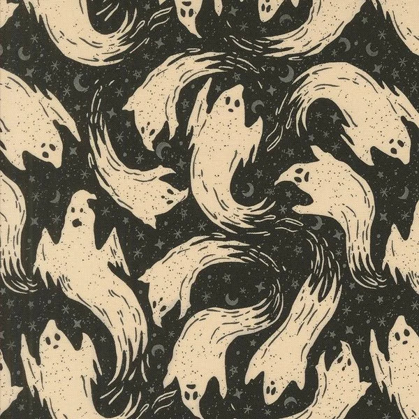 Home Sweet Haunt quilting fabric 20914 17 in brown and gold palette with tan accents