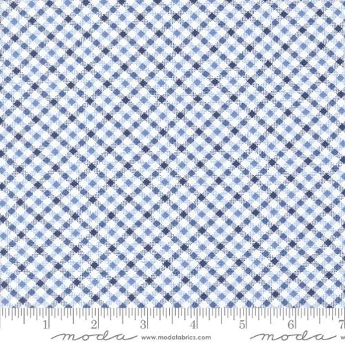 Star Spangled quilting fabric 24175 12 in blue and white palette with ivory accents