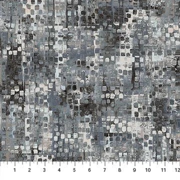 Fusion quilting fabric 24275 96 in gray and charcoal palette with ivory accents
