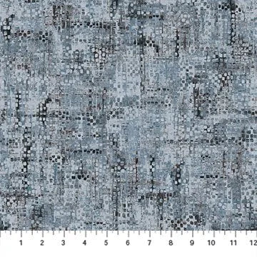 Fusion quilting fabric 24276 98 in blue and gray palette with navy accents