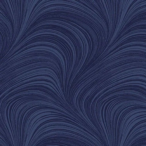 Wave Texture quilting fabric 2966 58 in navy palette