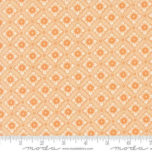 Denim Daisies quilting fabric 35383 14 in gold and orange palette with peach accents