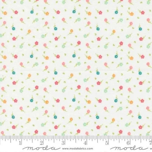Strawberry Lemonade quilting fabric 37674 11 in white and cream palette with pink accents
