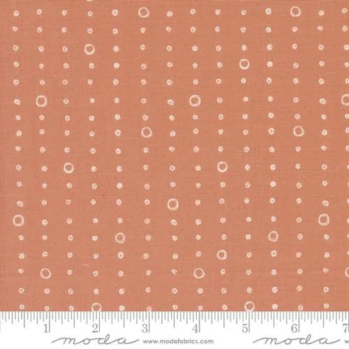 Chirp quilting fabric 39038 14 in orange and peach palette