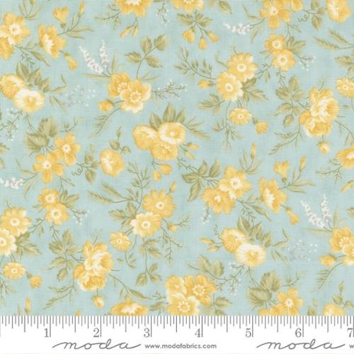 Honeybloom quilting fabric 44342 12 in ivory and green palette with gold and cream accents