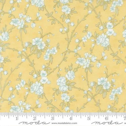 Honeybloom quilting fabric 44343 13 in gold and yellow palette with cream and ivory accents