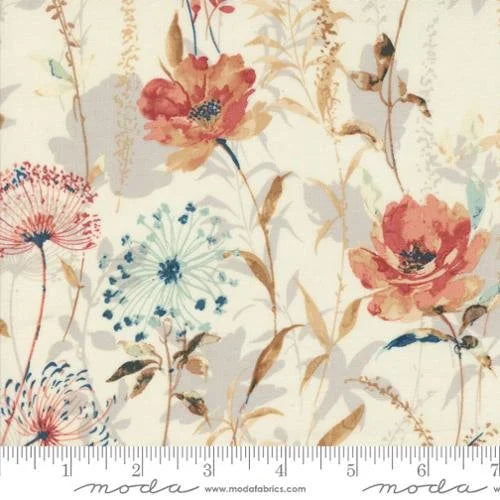 Sandalwood quilting fabric 44380 11 in cream and ivory palette with white and gold accents