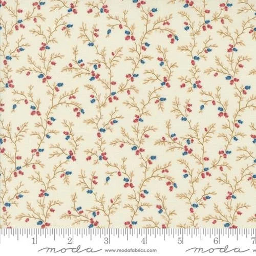 Sandalwood quilting fabric 44386 11 in cream and white palette with gold and ivory accents
