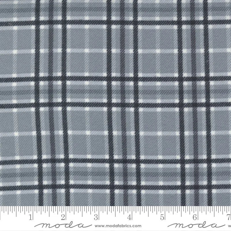 Yuletide Gatherings Flannels flannel 49148 17F in blue and navy palette with gray and ivory accents