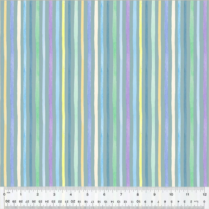 Count On Me quilting fabric 53901-2 in aqua and blue palette with green and ivory accents