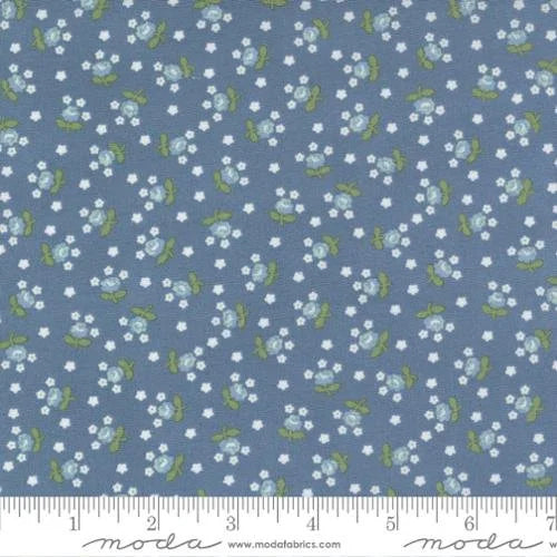 Nantucket Summer quilting fabric 55266 15 in blue and green palette with aqua accents