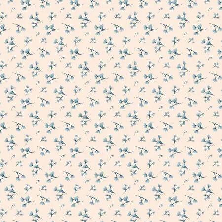 Midnight In Bloom quilting fabric 58230505-01 in cream and ivory palette with white accents
