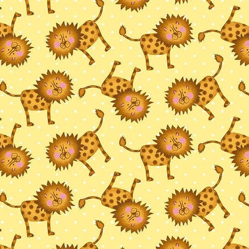 Silly Safari quilting fabric 5941 33 in yellow and gold palette