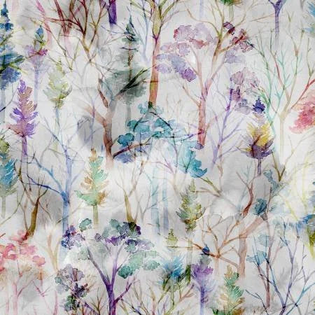 Mystic Nature Ii quilting fabric 596482 Lilac in ivory and gray palette with blue and tan accents