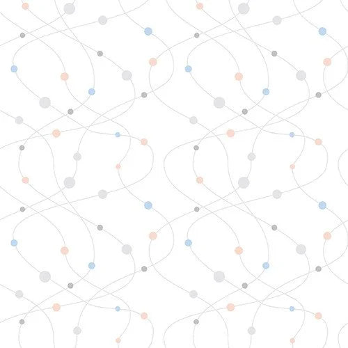 More Spaced Out quilting fabric 7743 021 in white palette