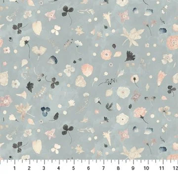 Memories quilting fabric 90390 40 in ivory and gray palette with cream accents