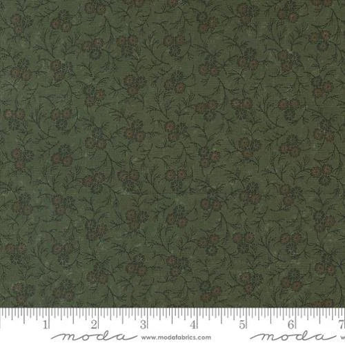 Chickadee Landing quilting fabric 9741 15 in forest green and yellow palette with brown accents