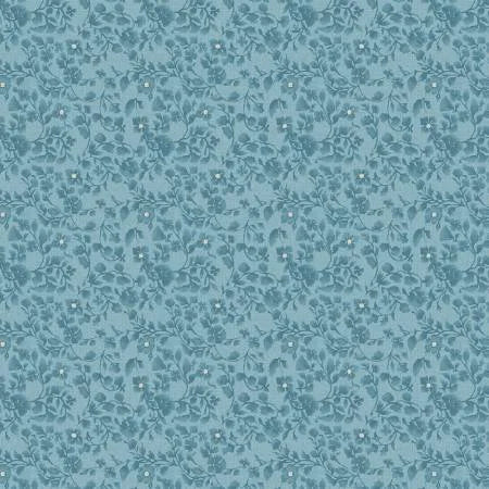 Fleur quilting fabric CD1741 in aqua and blue palette