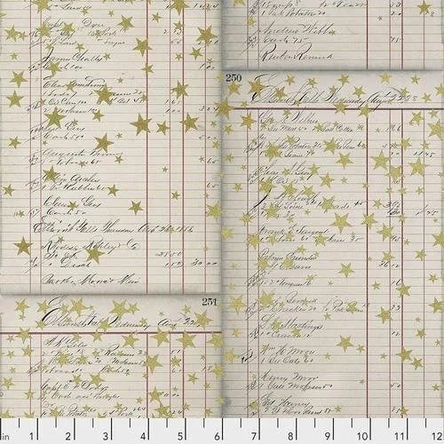 Tim Holtz quilting fabric PWTH117.Neutral in ivory and cream palette with tan accents