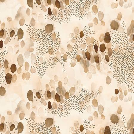 Serene Nature quilting fabric 05100 in cream and gold palette